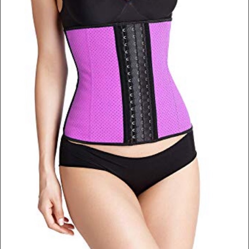 Pink breathable latex waist trainer